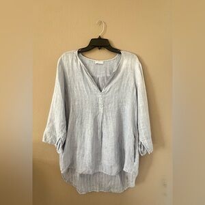 CP Shades 100% Linen V Neck Tunic